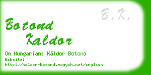 botond kaldor business card