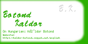 botond kaldor business card